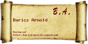 Baricz Arnold névjegykártya