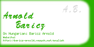 arnold baricz business card